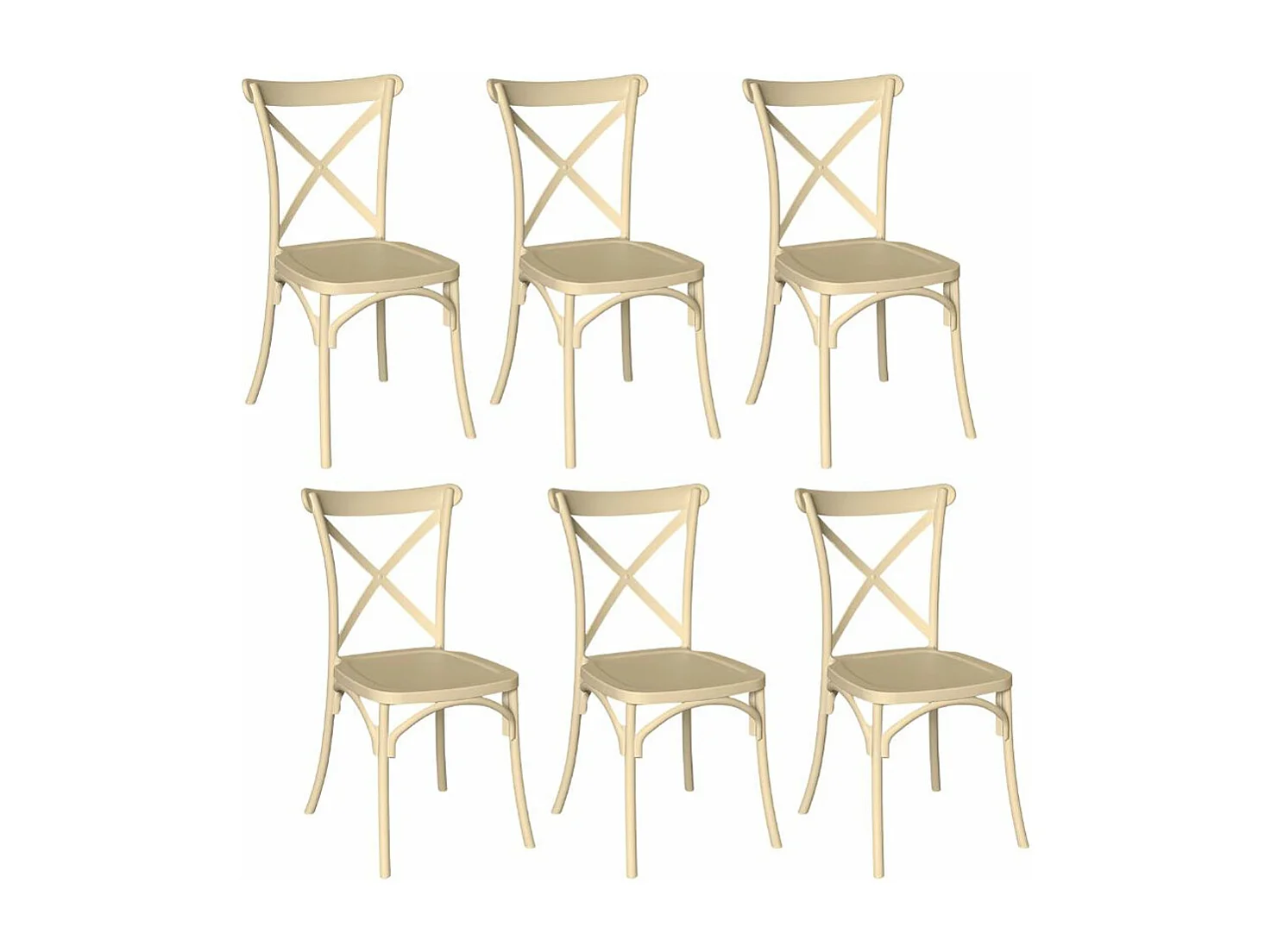Chaise plastique beige sprint polypropylène empilable x6