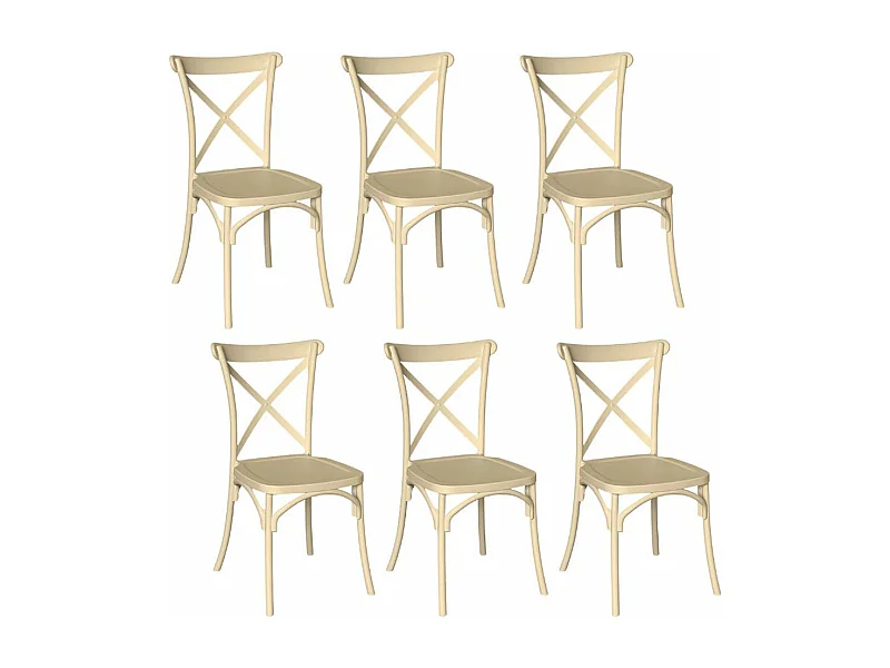 Chaise plastique beige sprint polypropylène empilable x6