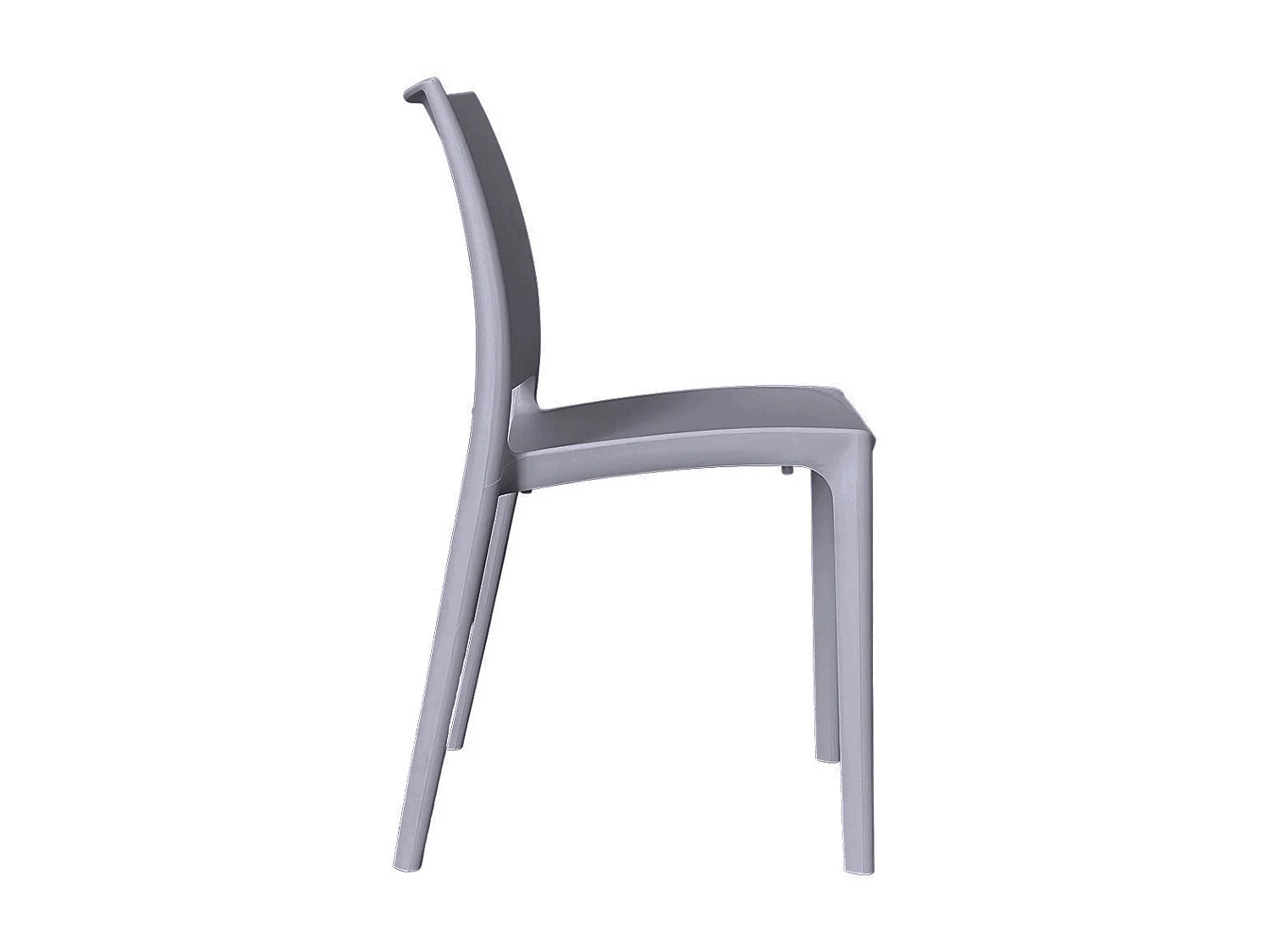 Ensemble de 6 chaises de salle à manger Altea en plastique gris clair modèle Comfort
