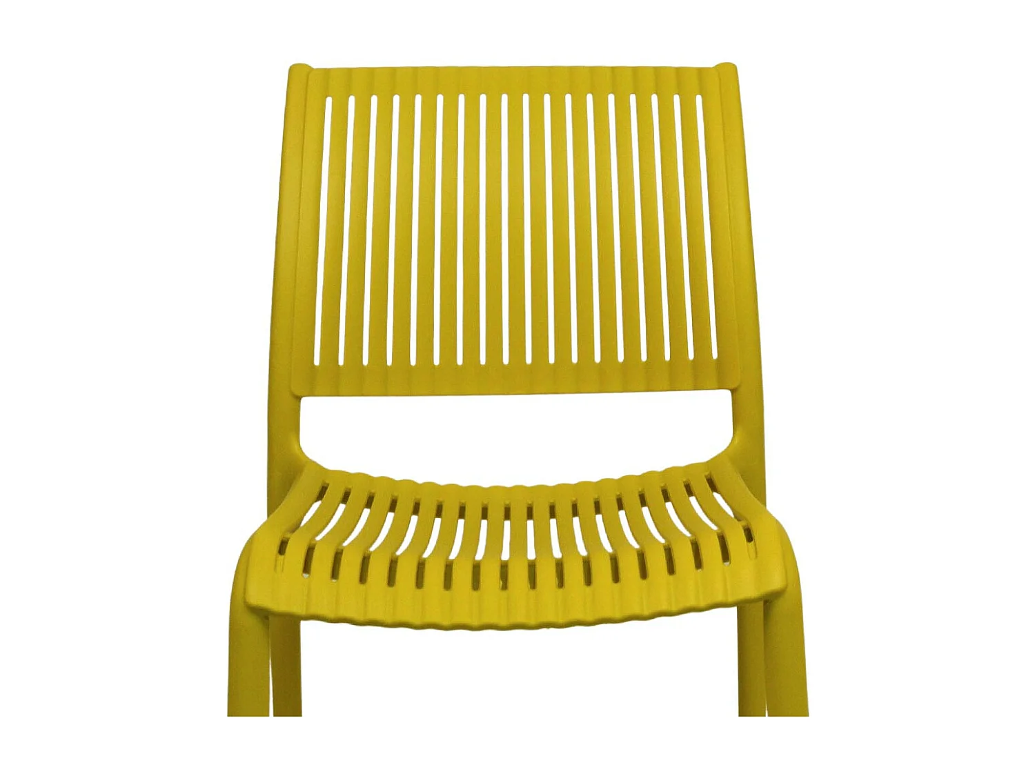 Chaise d'extérieur Aurora en plastique jaune moutarde, modèle confort