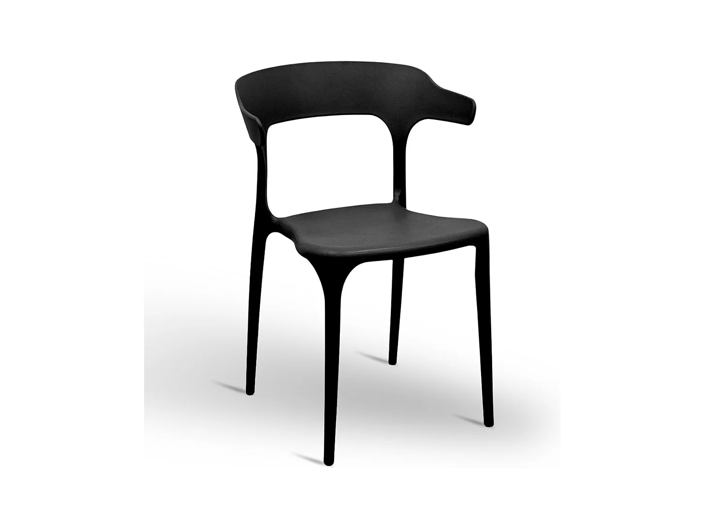 Chaise California en plastique noir empilable modèle confort
