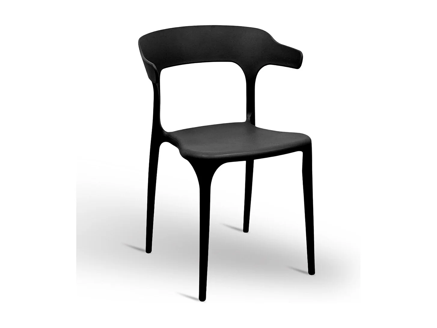 Chaise California en plastique noir empilable modèle confort