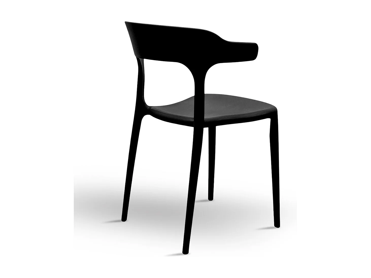 Chaise California en plastique noir empilable modèle confort