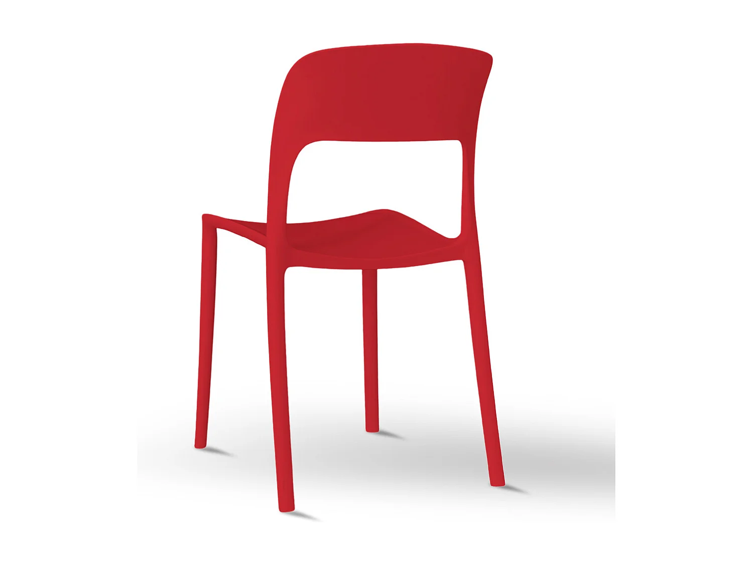 Sedia Alice in plastica impilabile colore rosso modello comfort