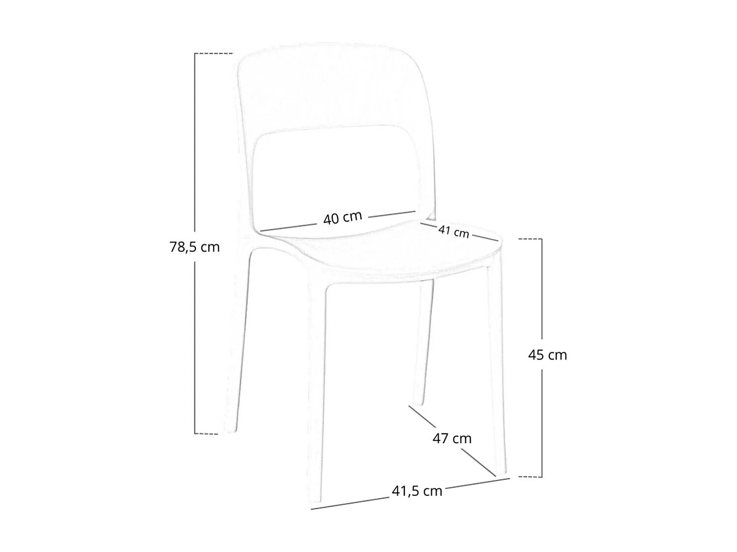 Sedia Alice in plastica impilabile colore rosso modello comfort