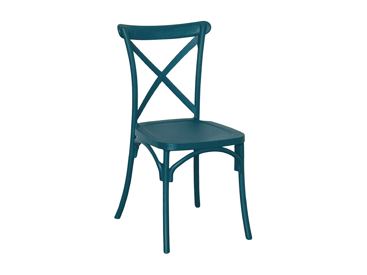 Chaise en plastique vert pétrole Sprint empilable Cross