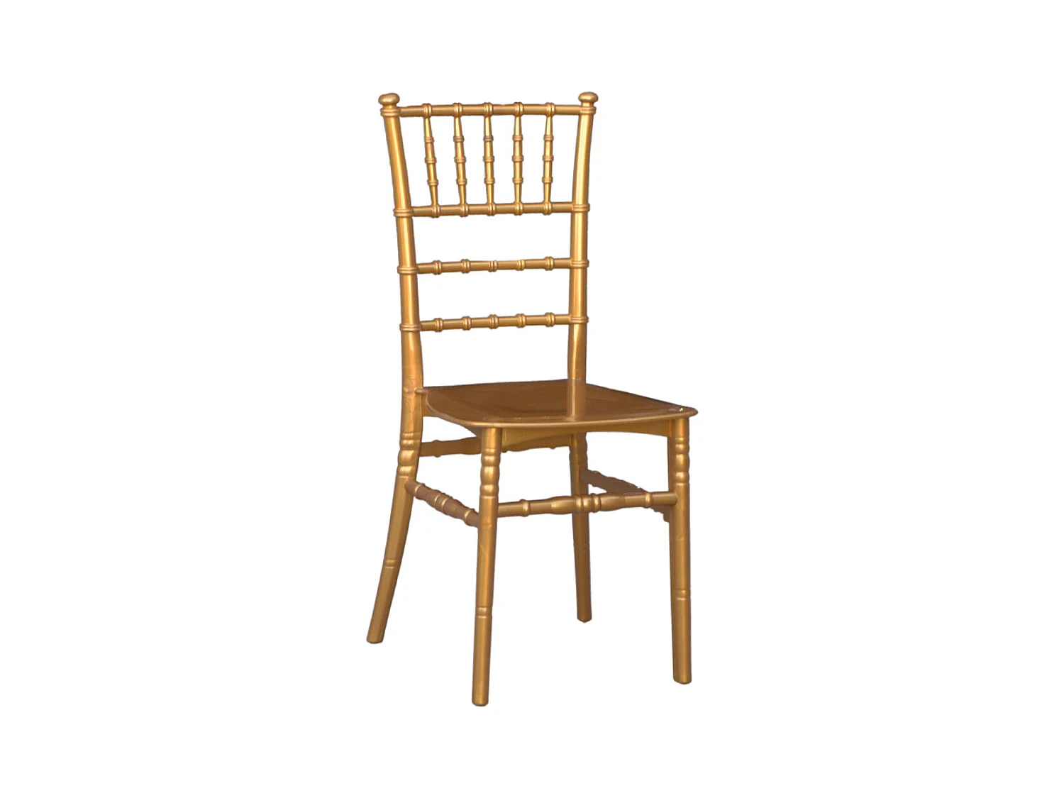 Chaise Chiavari en plastique laiton jaune, modèle renforcé