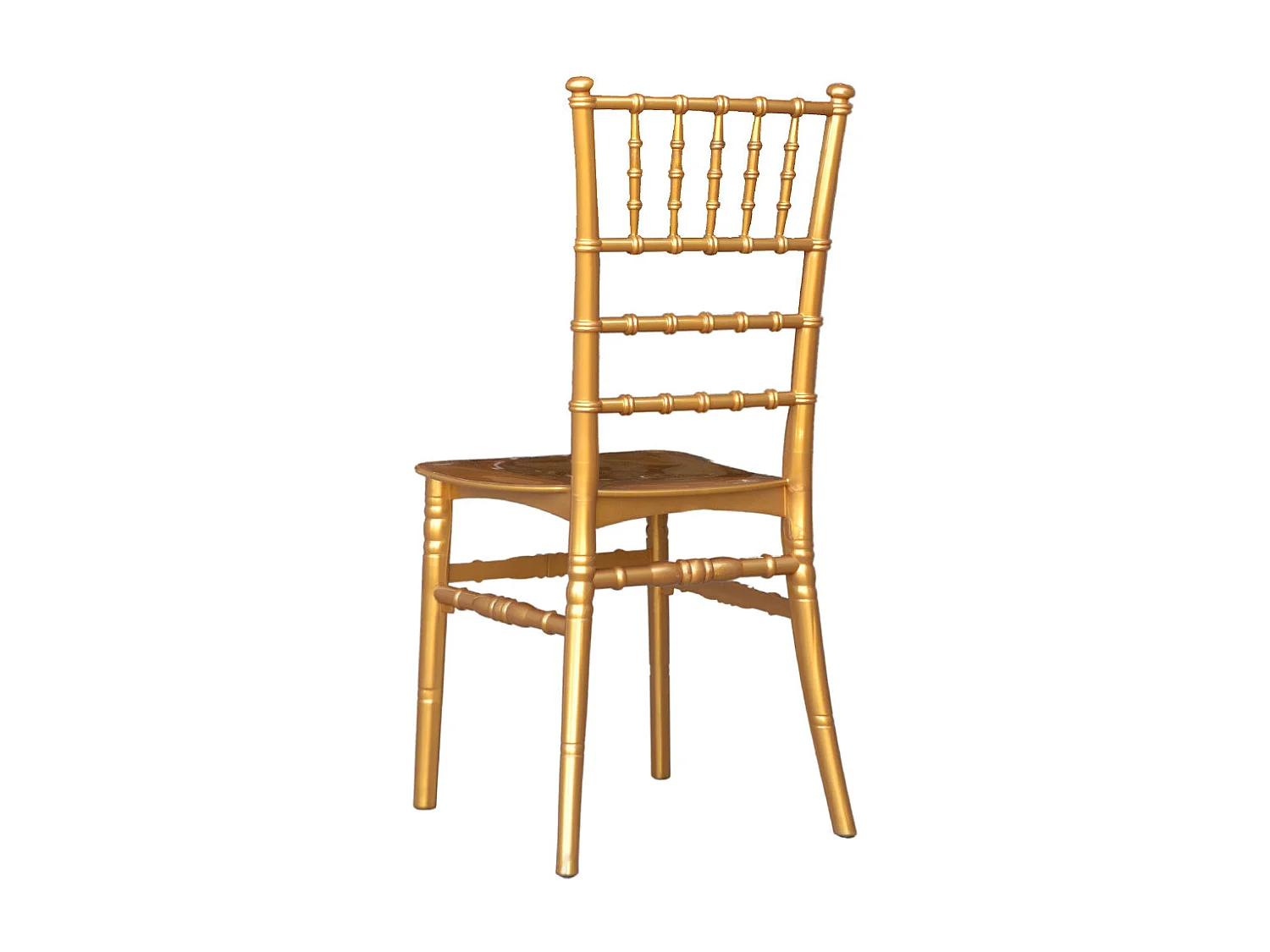 Silla Chiavari en plástico de latón amarillo, modelo reforzado