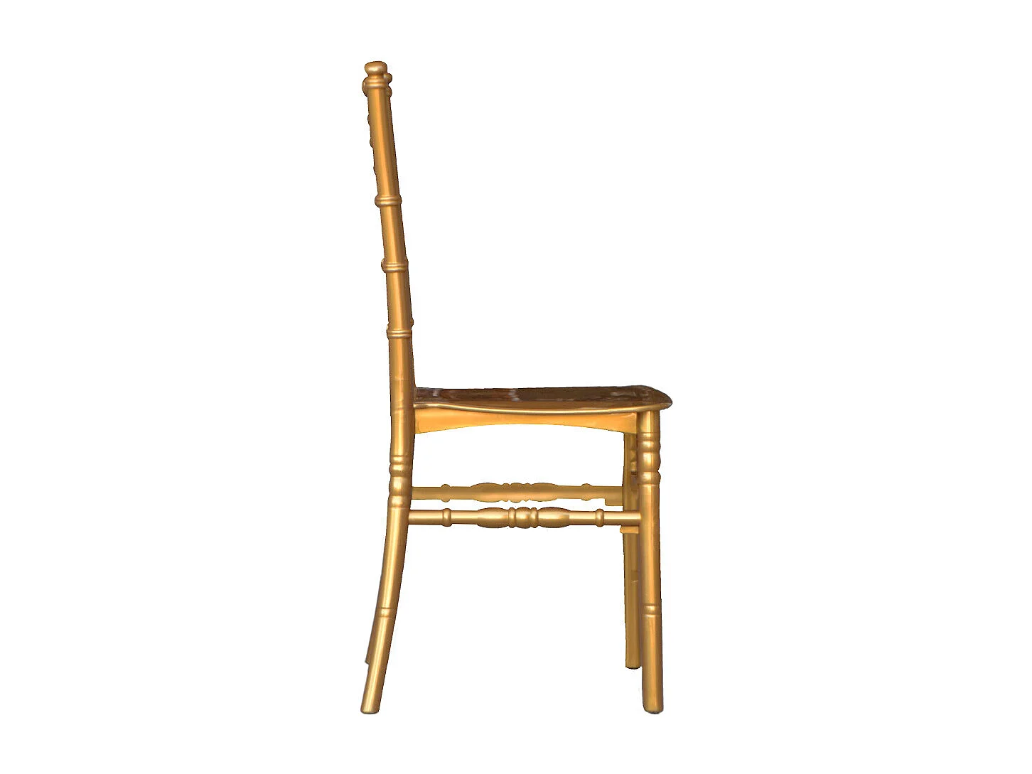 Chaise Chiavari en plastique laiton jaune, modèle renforcé