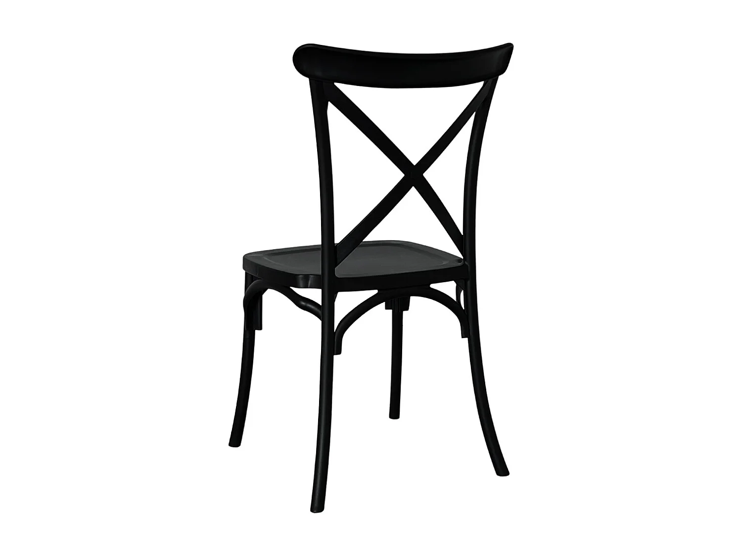 Silla de comedor nueva ensamblada de plástico polipropileno negro sprint x 4