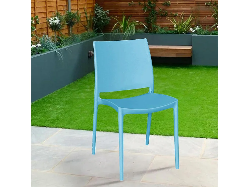 Chaise Altea en plastique bleu, modèle confort x 4