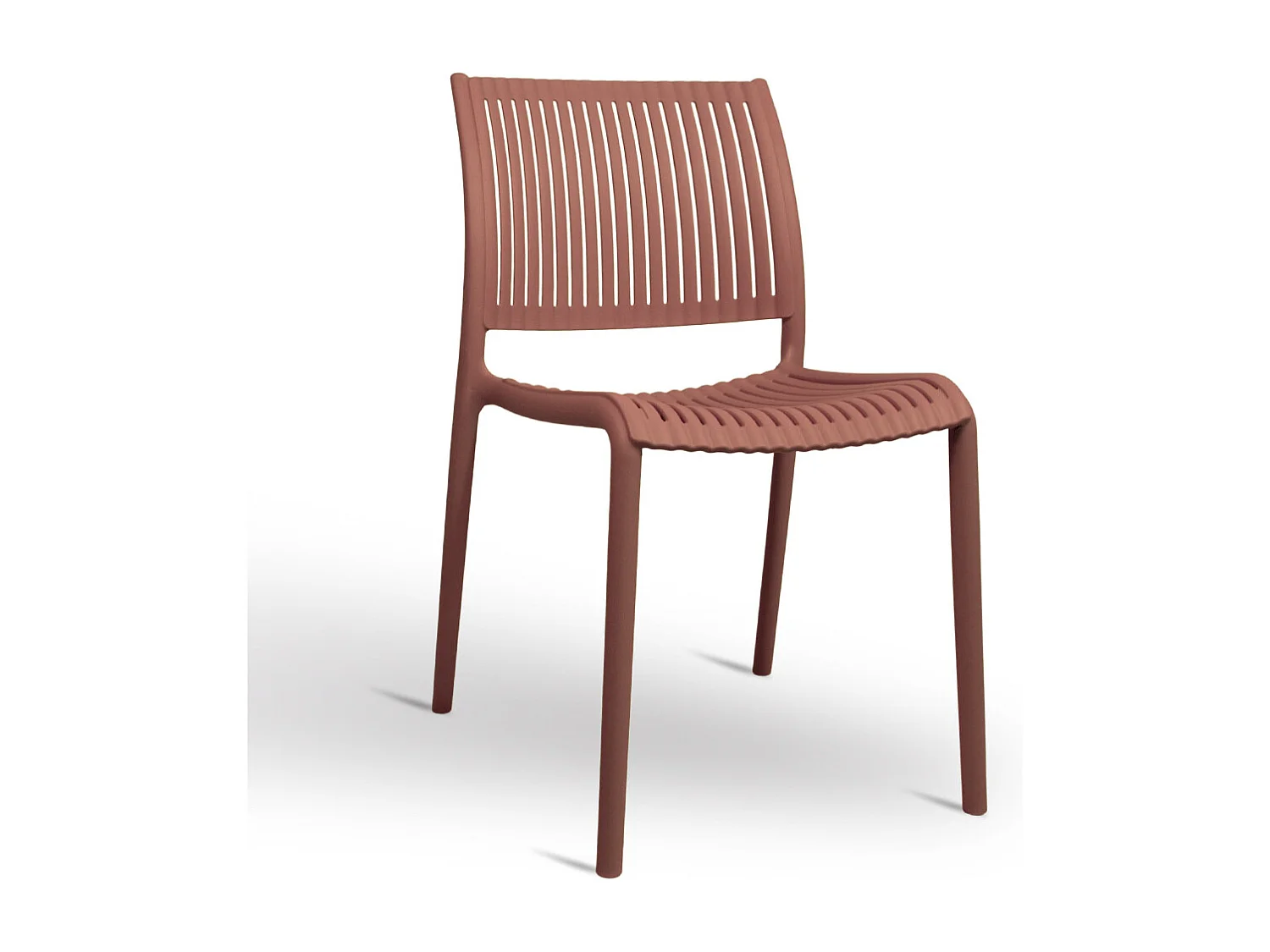 Chaise d'extérieur Aurora en plastique rouge brique, modèle confort