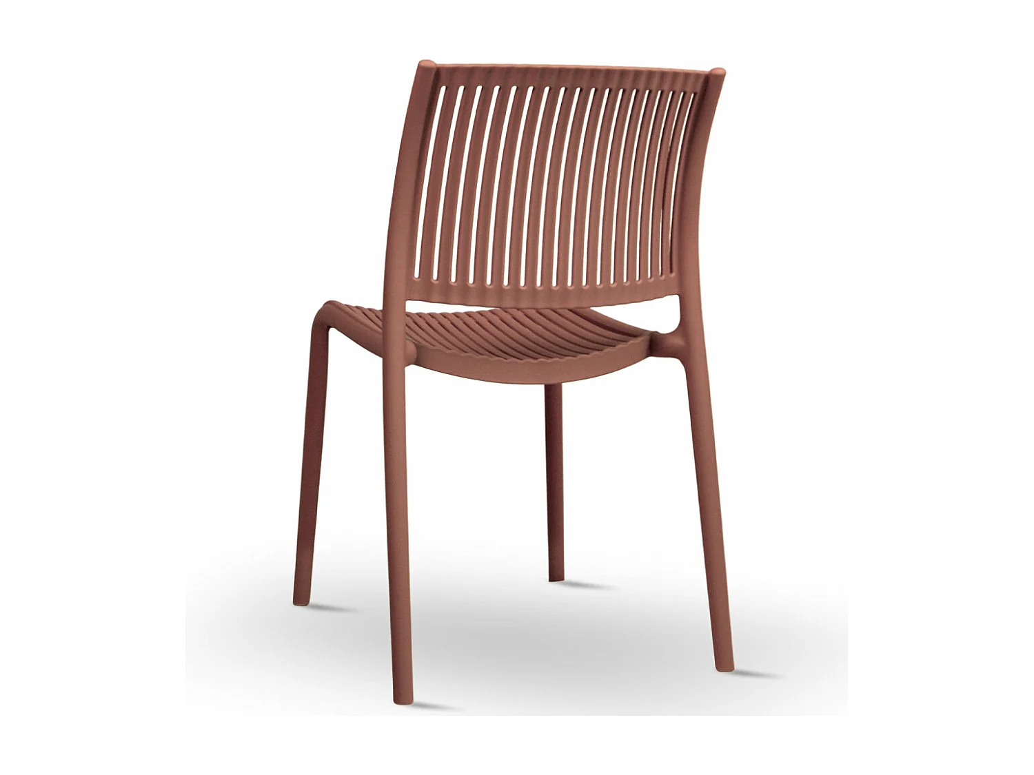 Chaise d'extérieur Aurora en plastique rouge brique, modèle confort