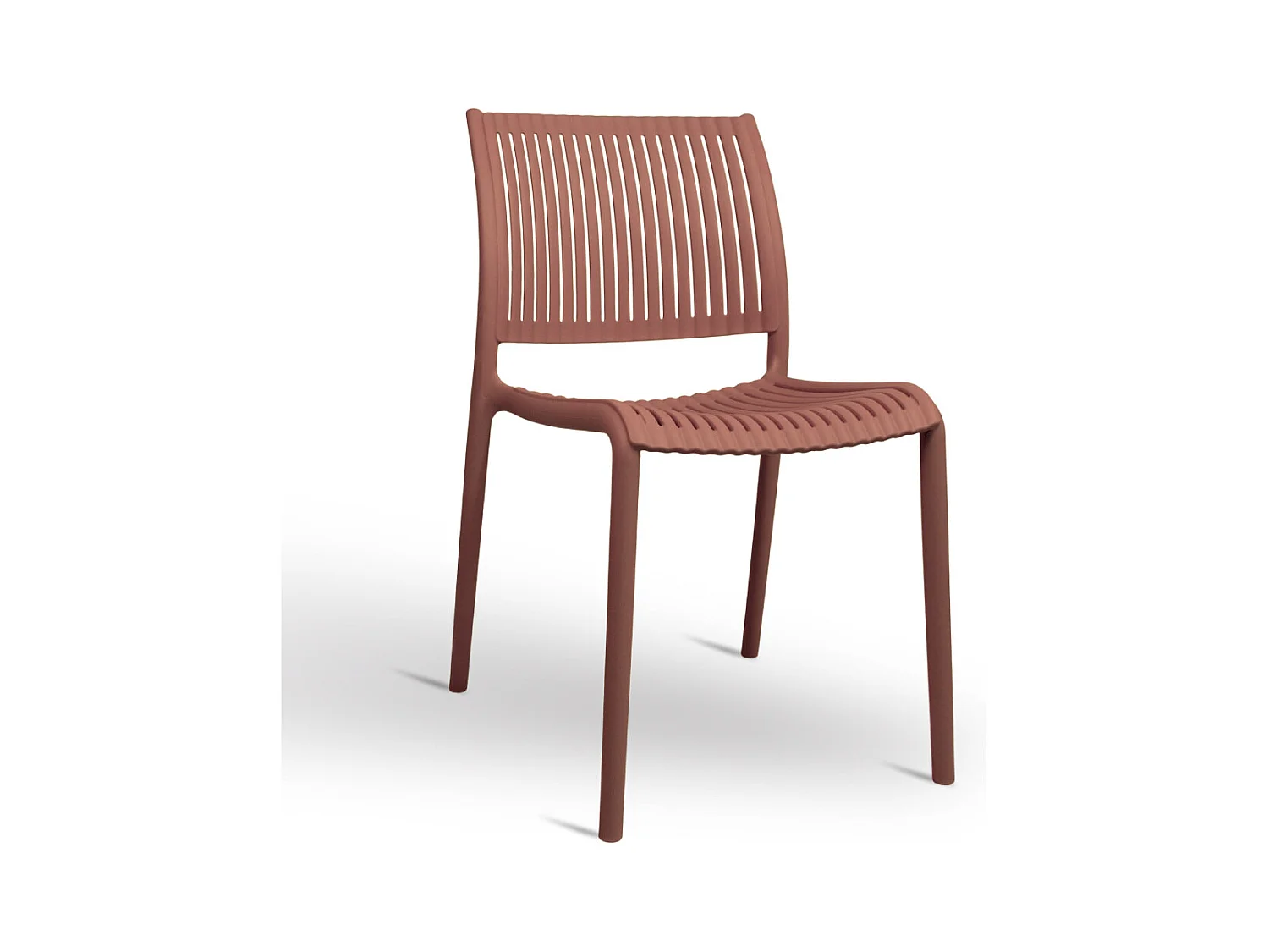Chaise d'extérieur Aurora en plastique rouge brique, modèle confort