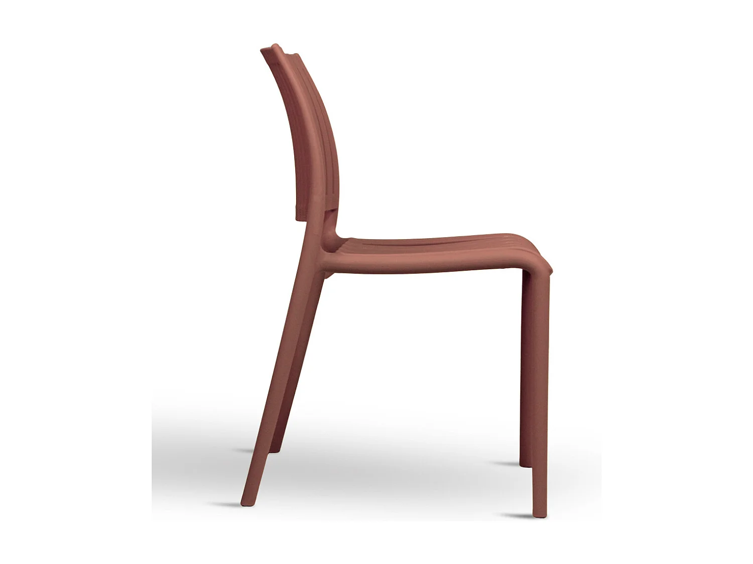 Chaise d'extérieur Aurora en plastique rouge brique, modèle confort