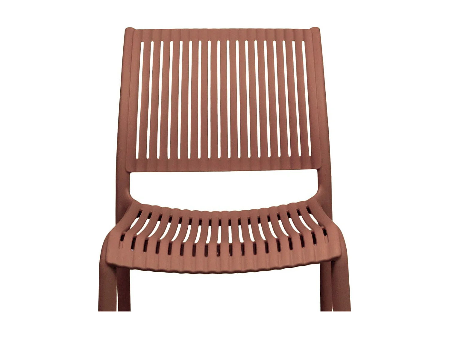 Chaise d'extérieur Aurora en plastique rouge brique, modèle confort