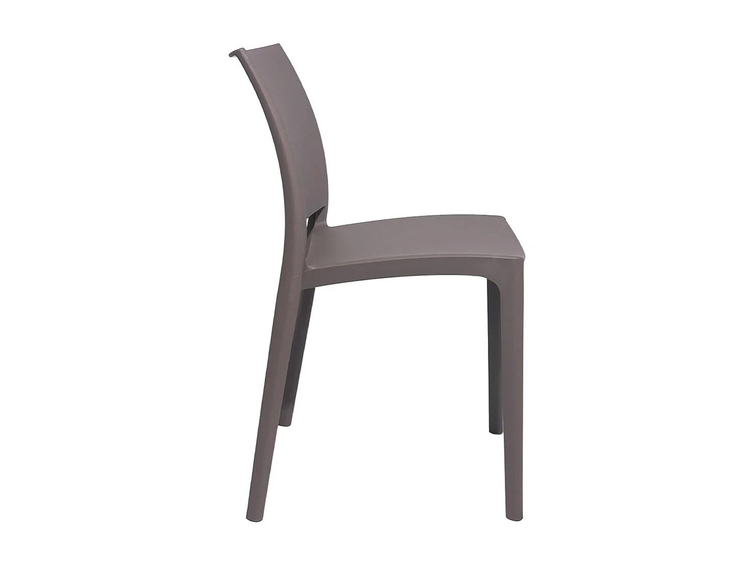 Sedia da sala da pranzo Altea in plastica grigio tortora chiaro modello comfort