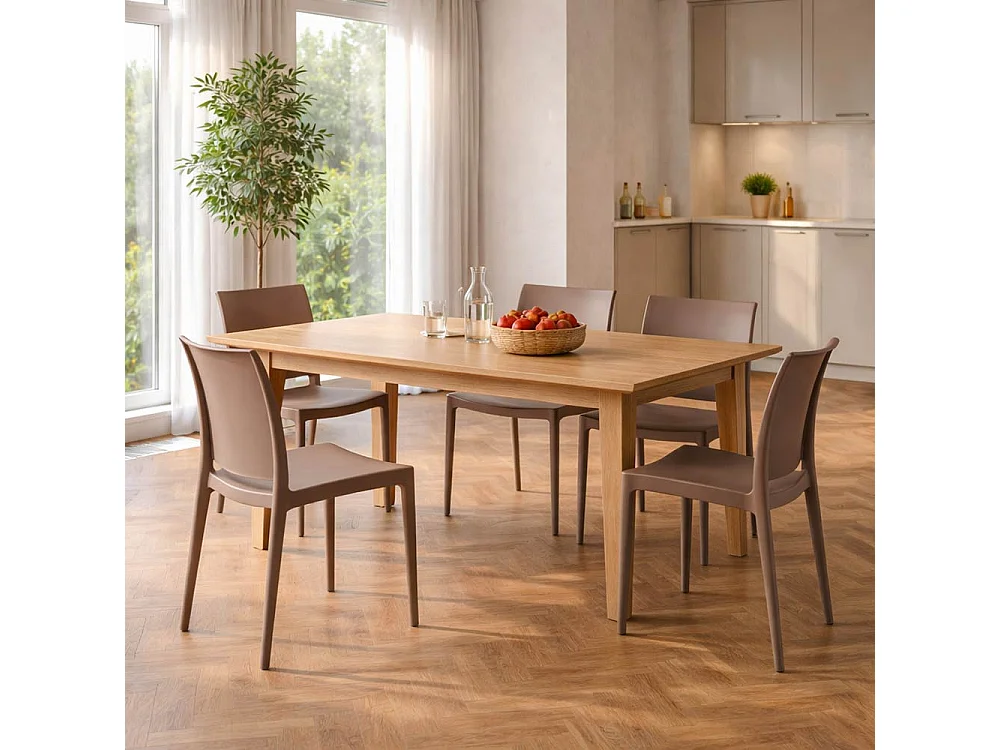 Chaise de salle à manger Altea en plastique gris tourterelle clair modèle confort