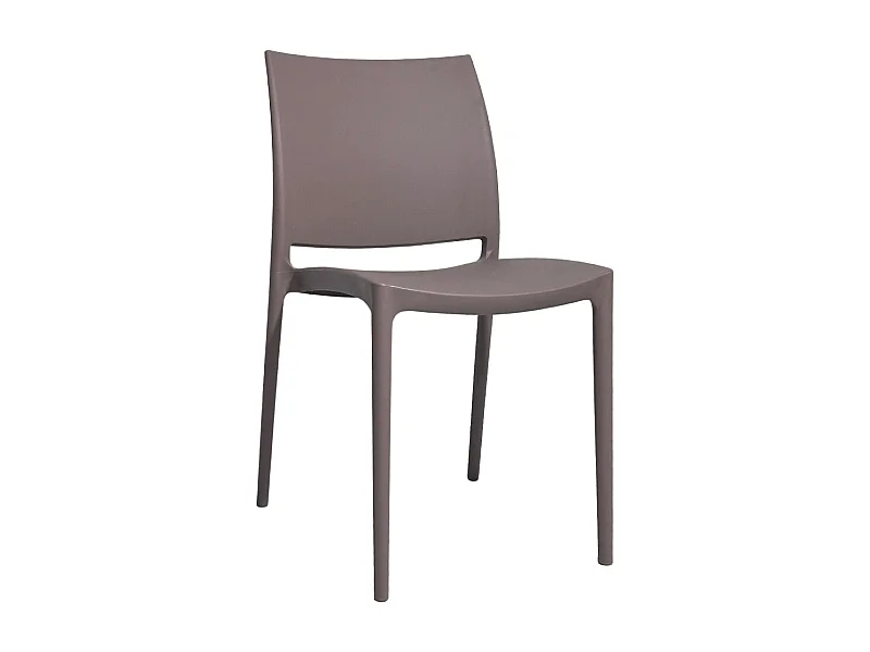 Sedia da sala da pranzo Altea in plastica grigio tortora chiaro modello comfort