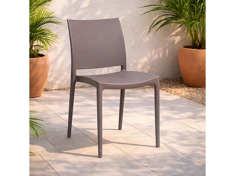 Chaise de salle à manger Altea en plastique gris tourterelle clair modèle confort