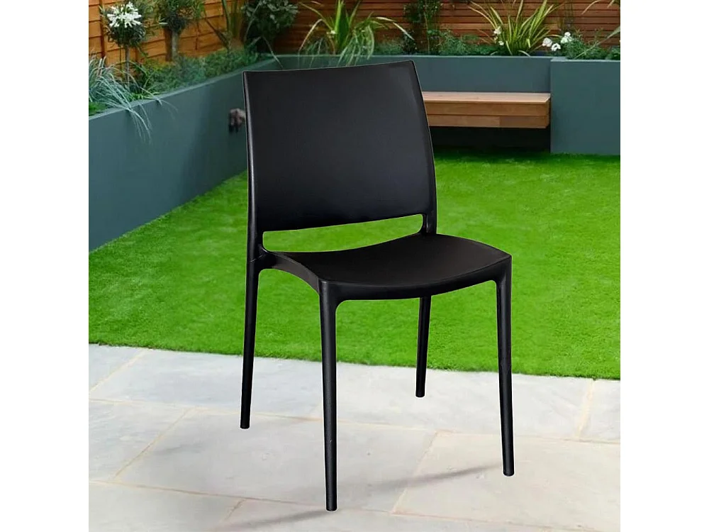 Conjunto de sillas de comedor altea en plástico negro modelo confort x 4