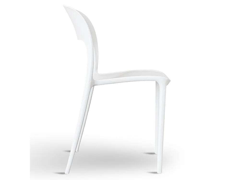 Sedia Alice in plastica impilabile colore bianco modello comfort