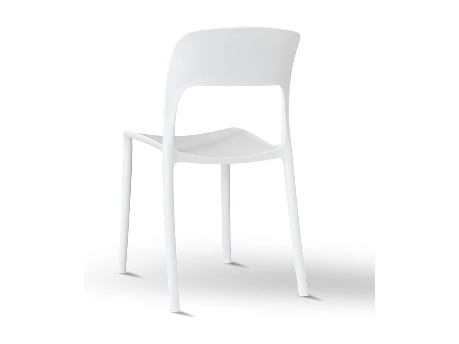 Chaise Alice en plastique empilable, couleur blanche, modèle confort