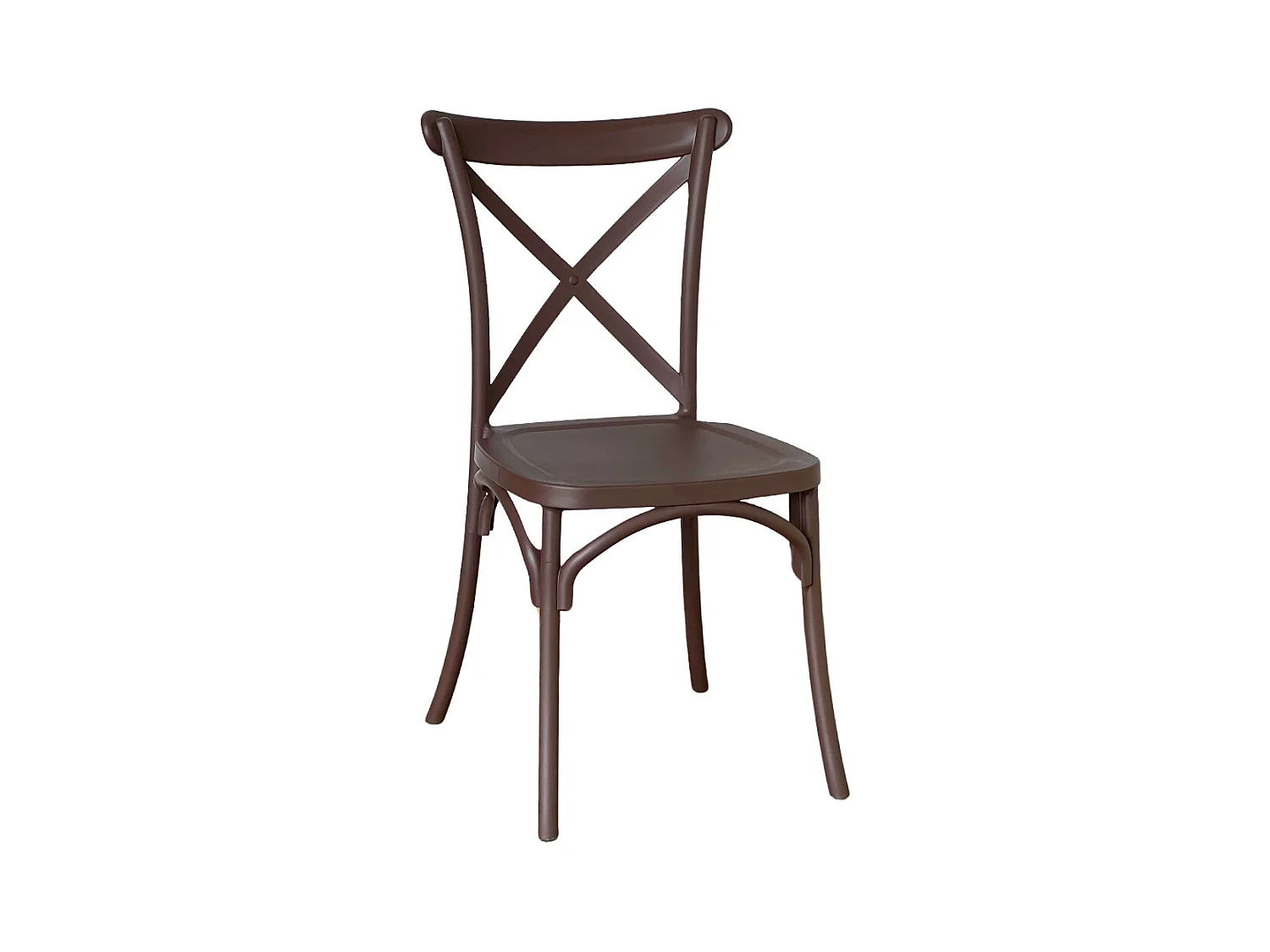 Chaise Sprint empilable en plastique marron croisé