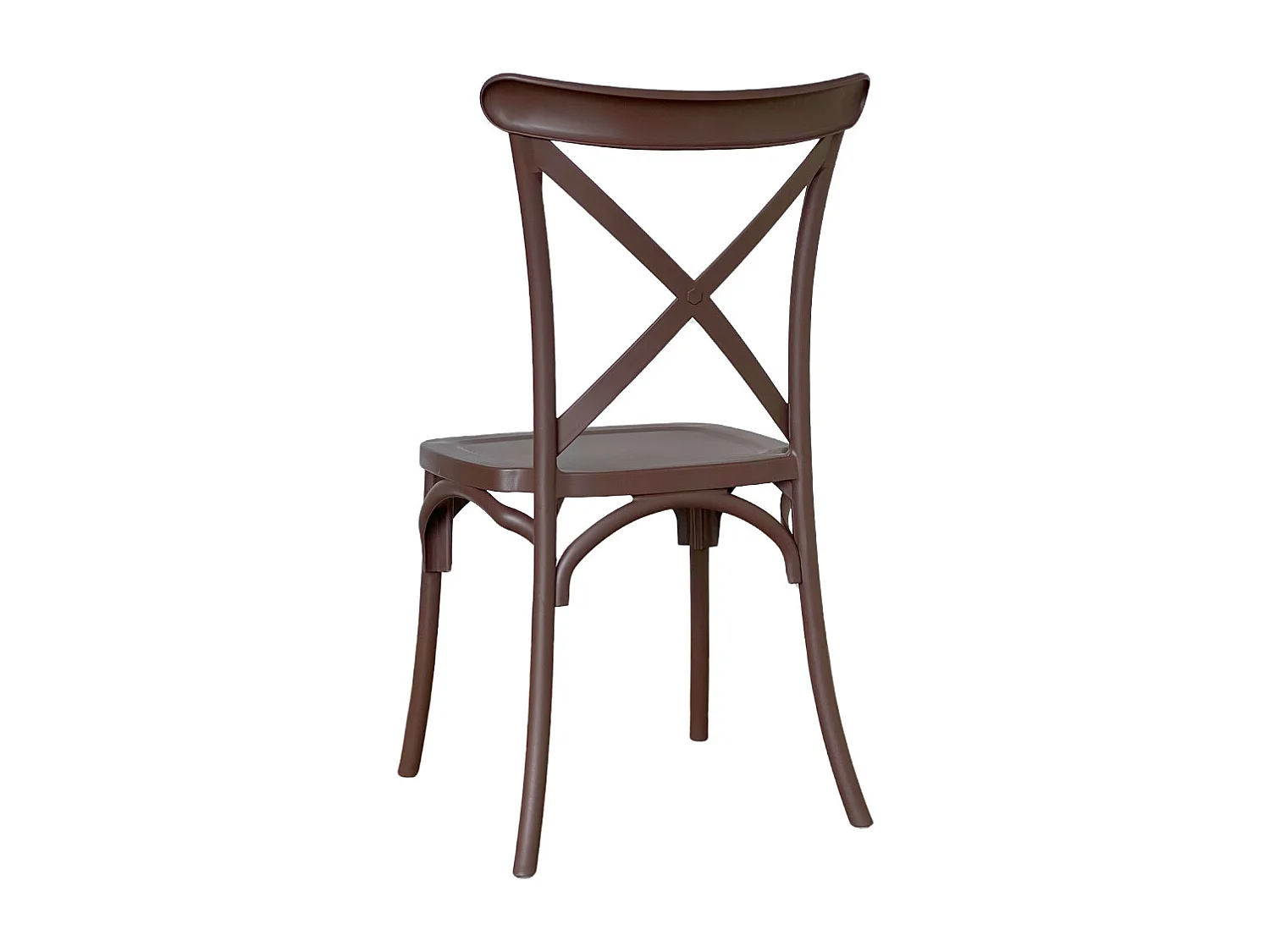 Chaise Sprint empilable en plastique marron croisé