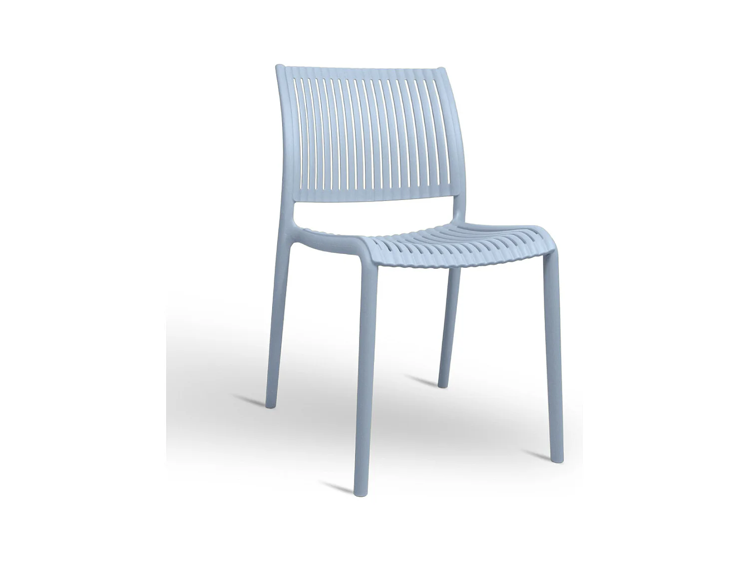 Chaise d'extérieur Aurora en plastique bleu clair, modèle confort