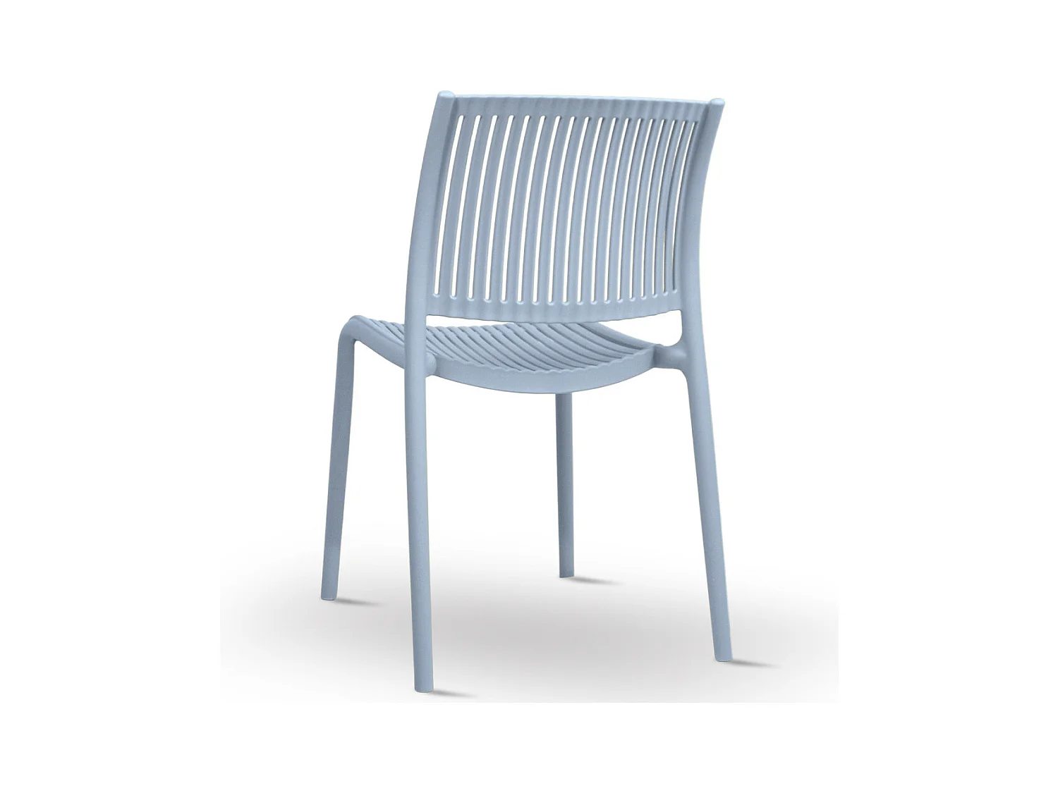 Chaise d'extérieur Aurora en plastique bleu clair, modèle confort