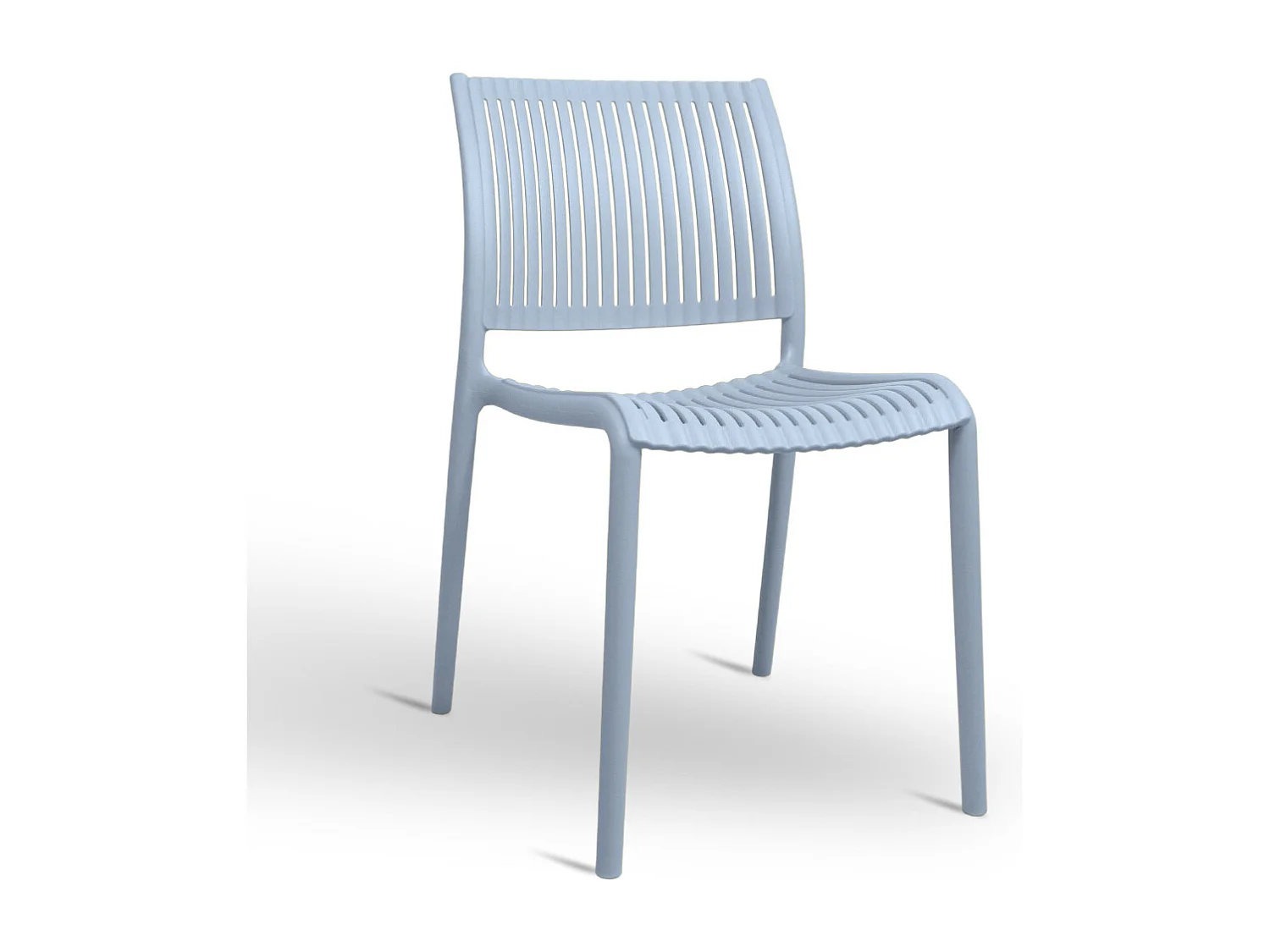 Chaise d'extérieur Aurora en plastique bleu clair, modèle confort