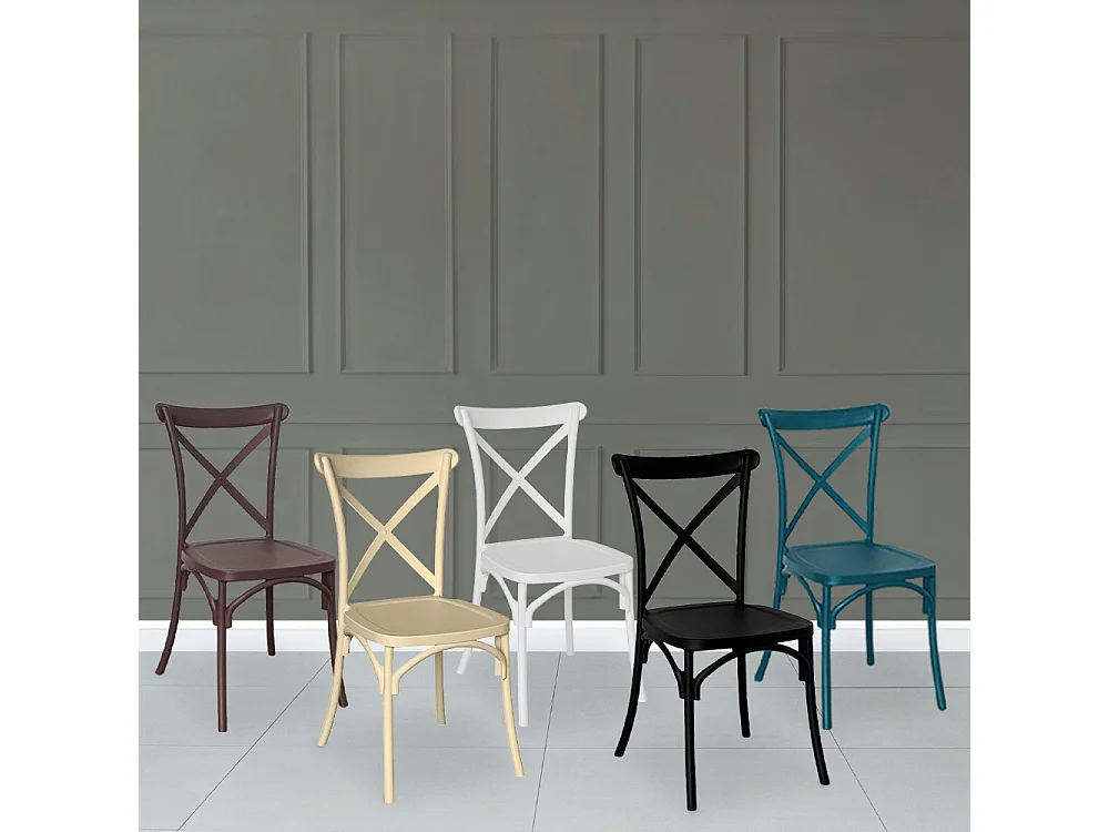 Silla apilable de polipropileno Sprint en color gris paloma