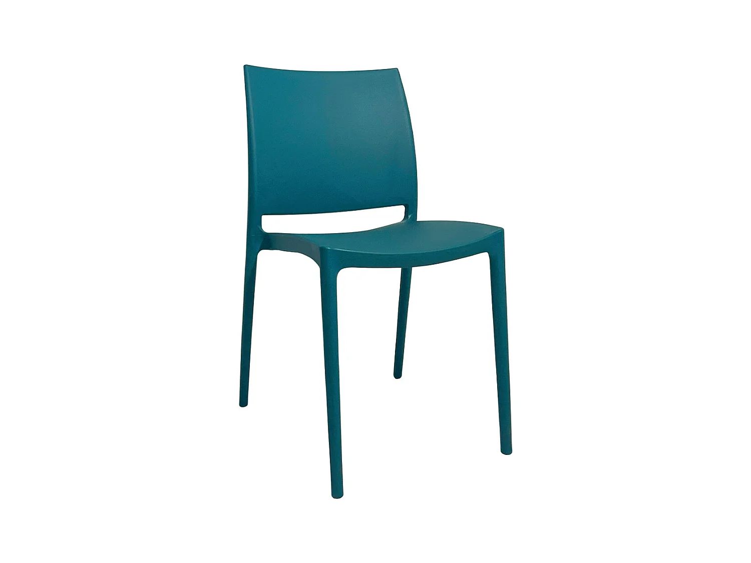Chaise de salle à manger Altea en plastique vert pétrole, modèle confort