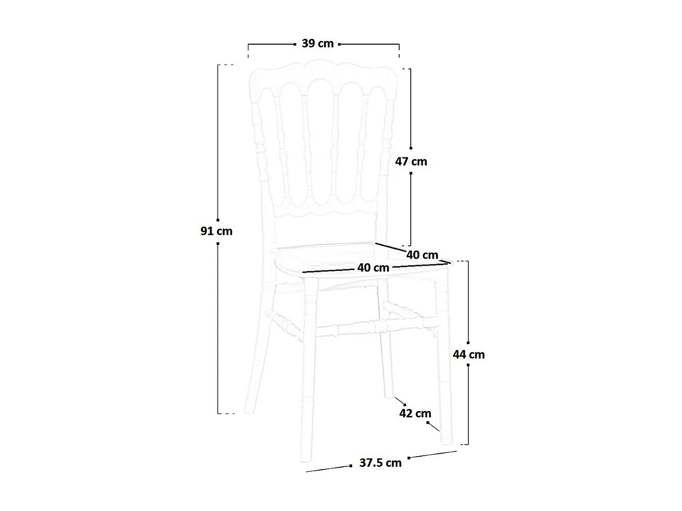 Chaise Napoléon en plastique blanc renforcé modèle