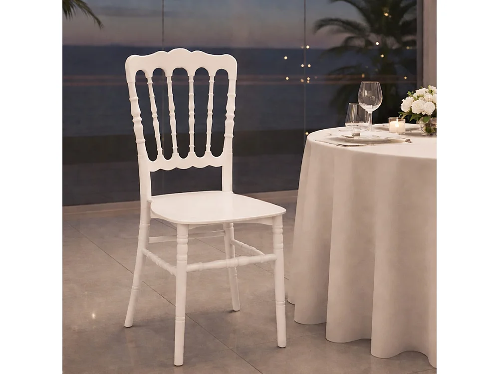 Chaise Napoléon en plastique blanc renforcé modèle