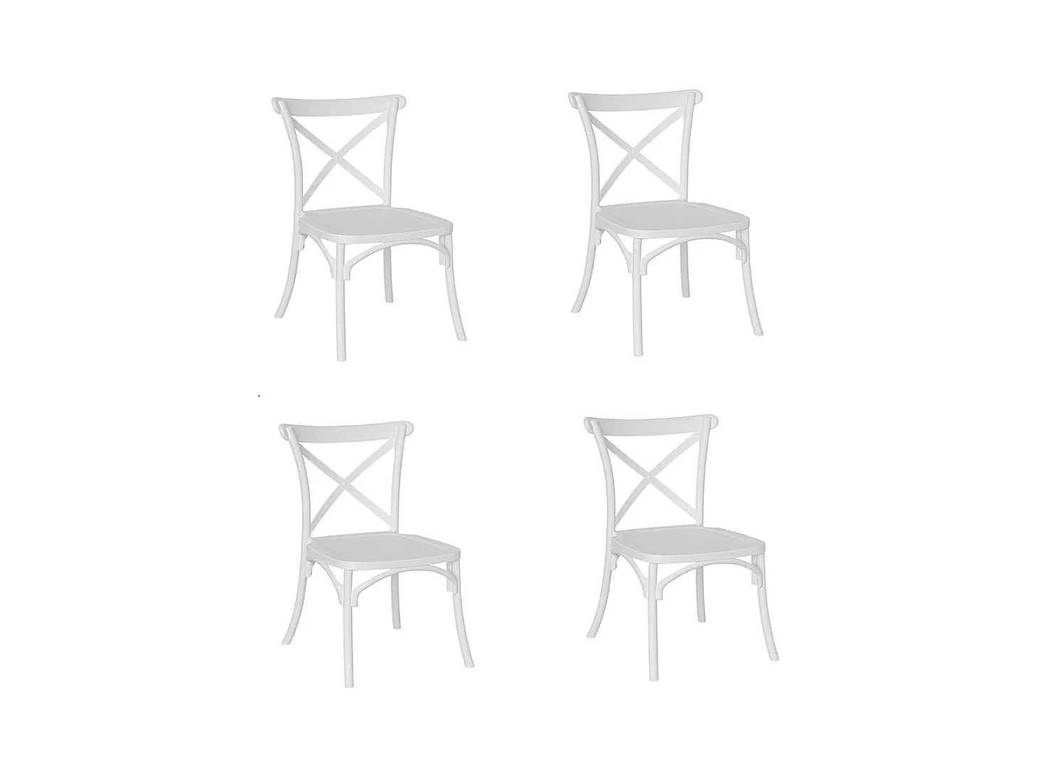 Chaise empilable en plastique polypropylène blanc en forme de croix Sprint x6