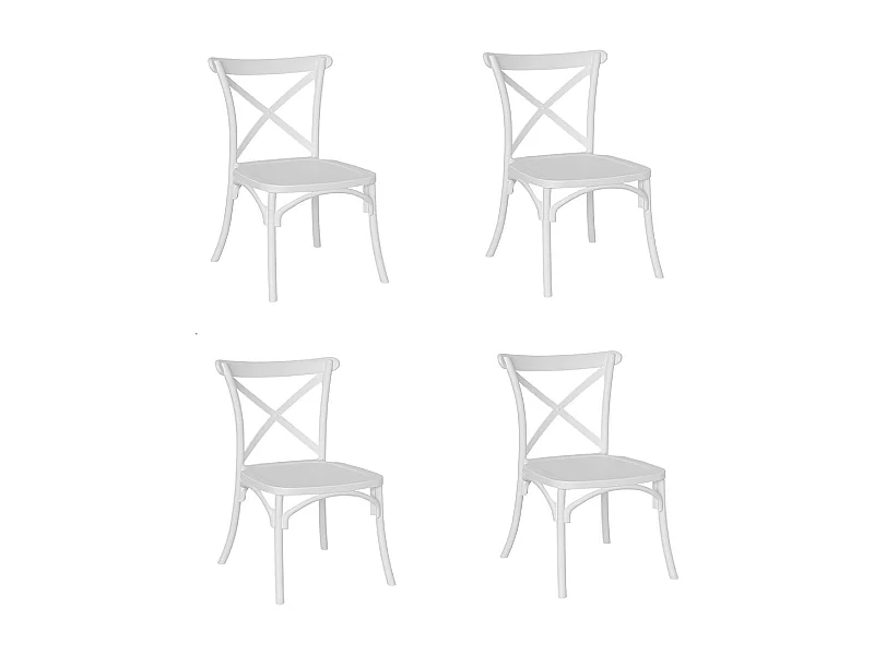 Chaise empilable en plastique polypropylène blanc en forme de croix Sprint x6