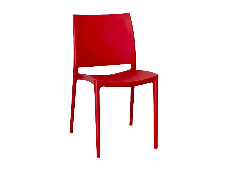 Sedia da sala da pranzo Altea in plastica colore rosso modello comfort