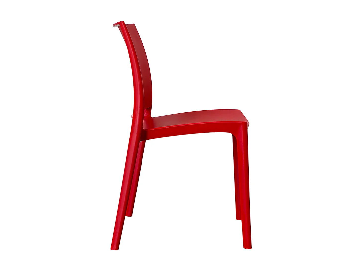 Chaise de salle à manger Altea en plastique rouge, modèle confort