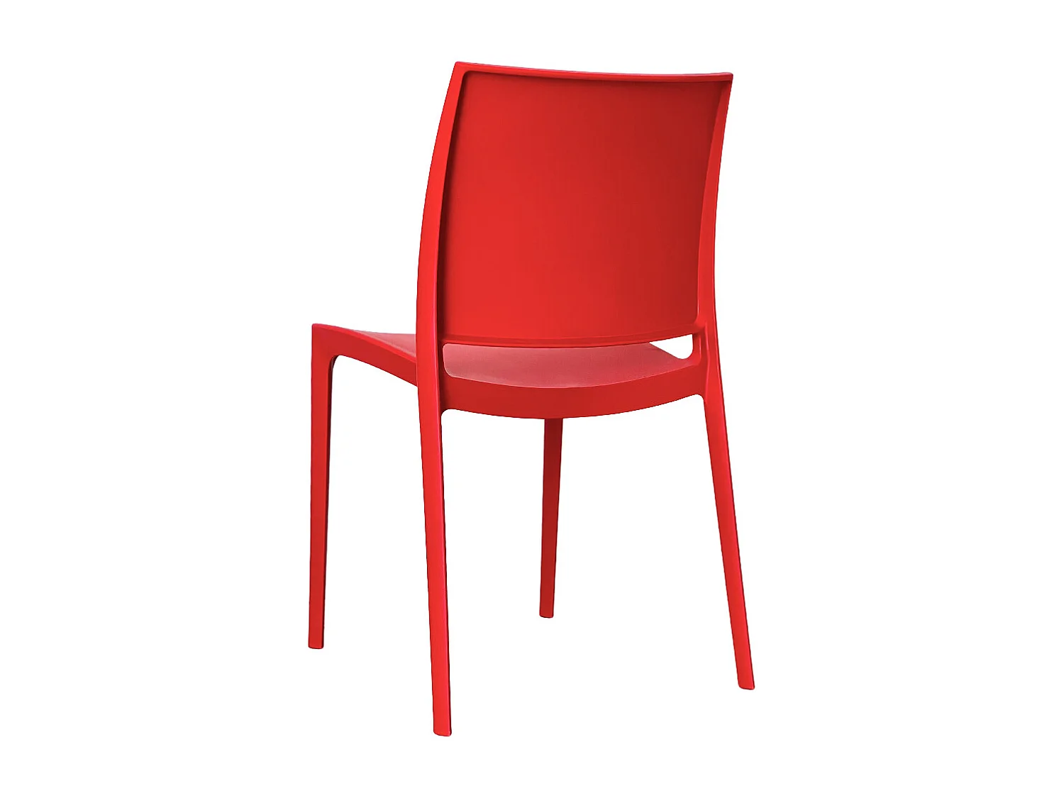 Chaise de salle à manger Altea en plastique rouge, modèle confort