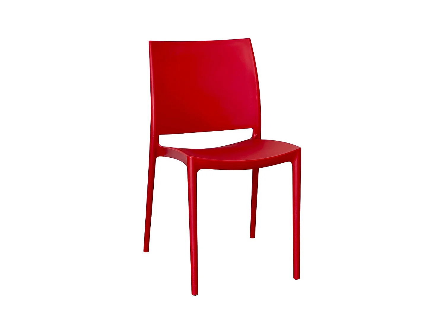 Sedia da sala da pranzo Altea in plastica colore rosso modello comfort