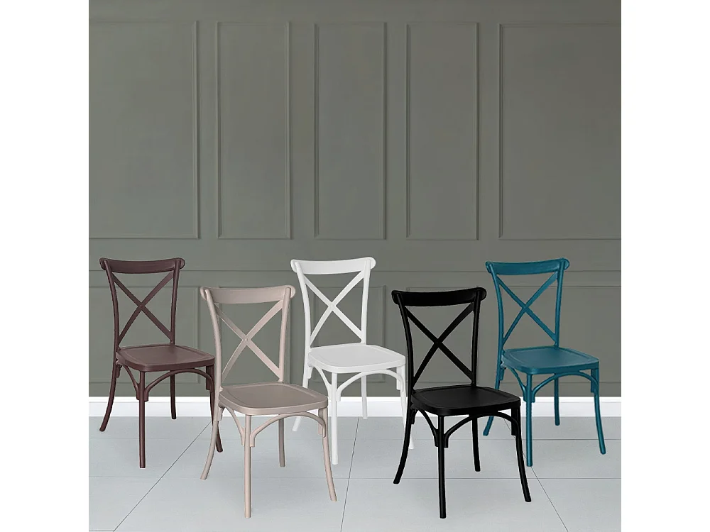 Chaise en plastique beige sprint polypropylène empilable