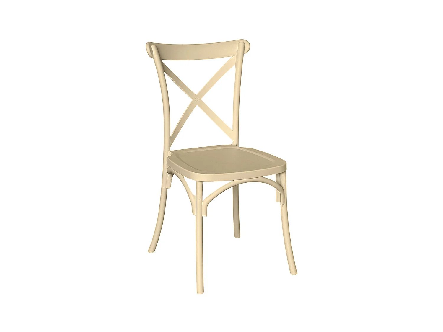Chaise en plastique beige sprint polypropylène empilable
