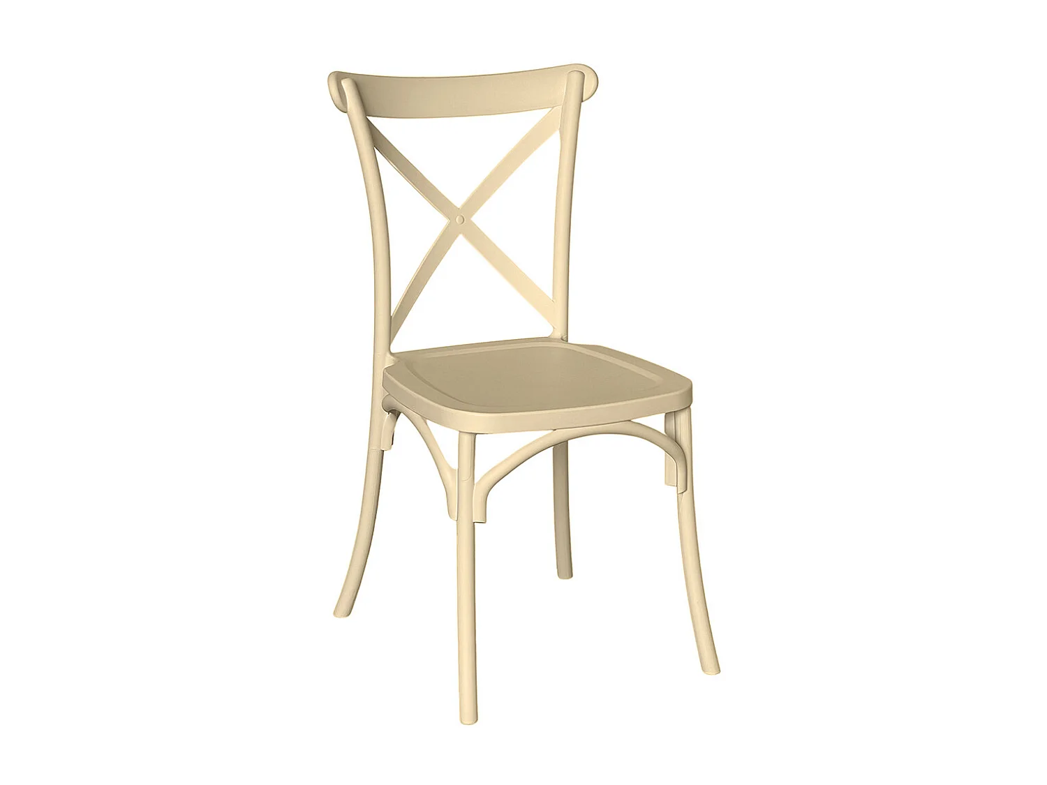 Chaise en plastique beige sprint polypropylène empilable