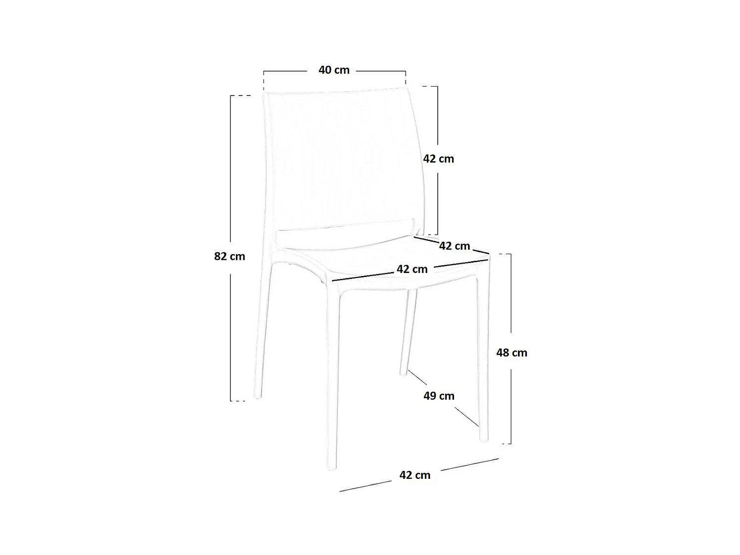 Chaise Altea en plastique bleu, modèle confort