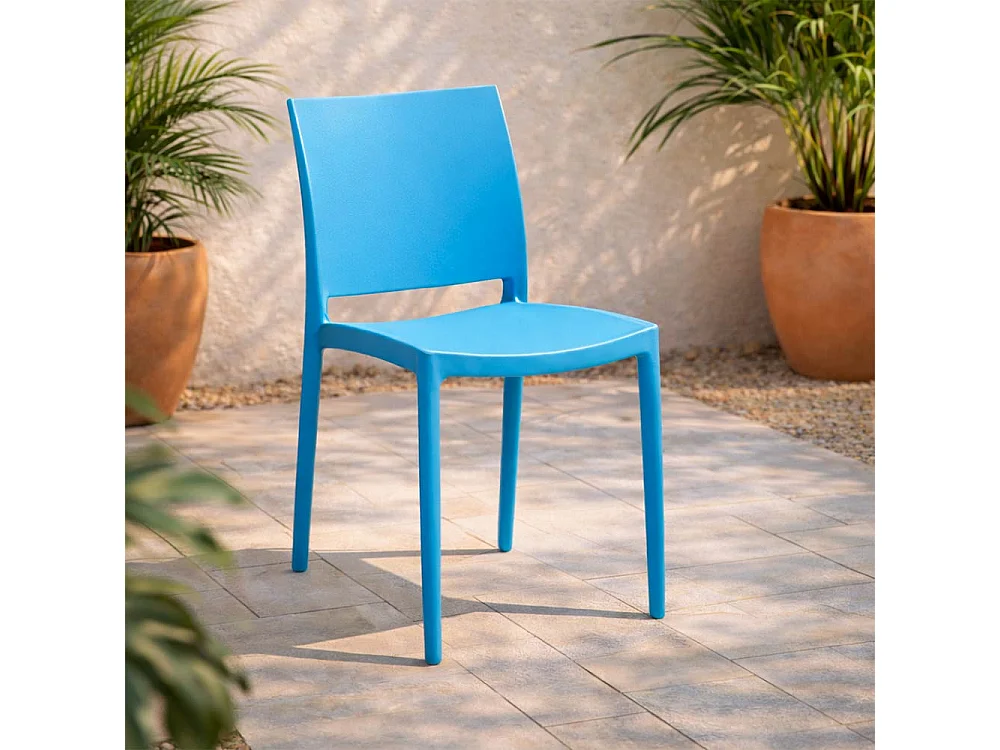Chaise Altea en plastique bleu, modèle confort