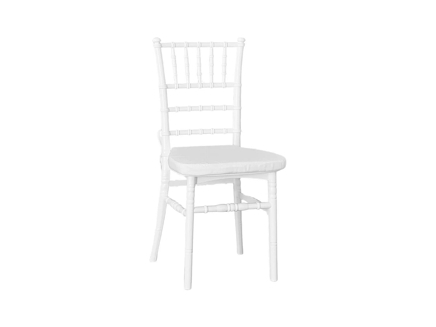 Chaise Chiavari blanche modèle renforcé avec coussin antidérapant innovant
