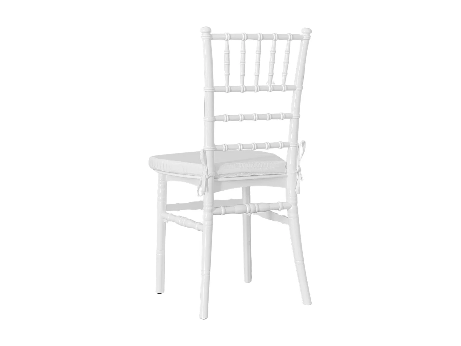 Chaise Chiavari blanche modèle renforcé avec coussin antidérapant innovant