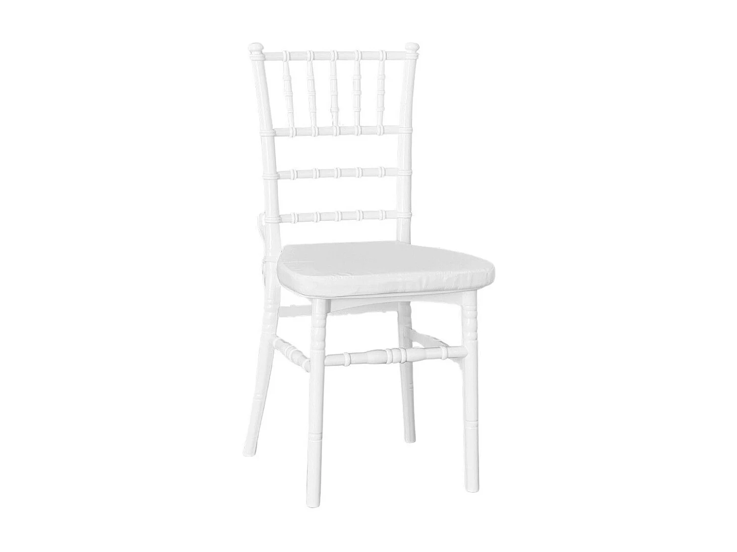 Chaise Chiavari blanche modèle renforcé avec coussin antidérapant innovant
